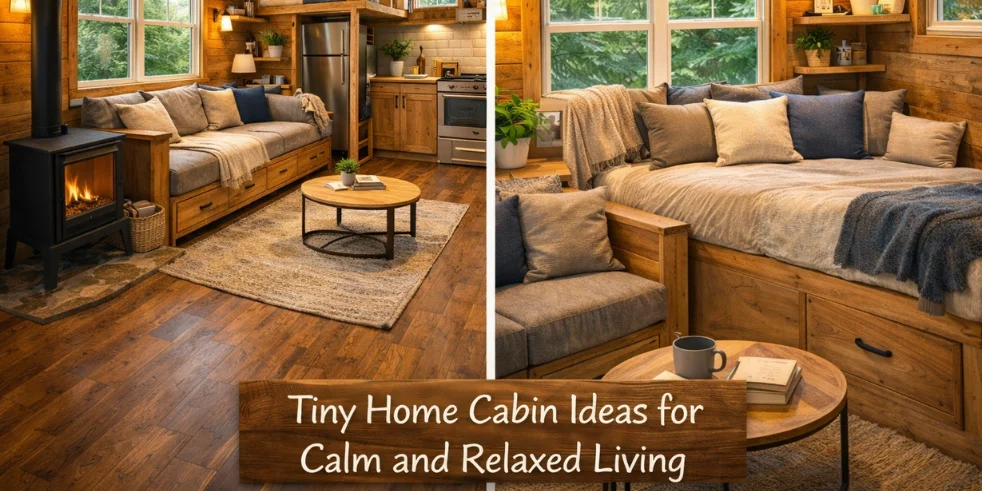 Tiny home cabin ideas with peaceful natural design