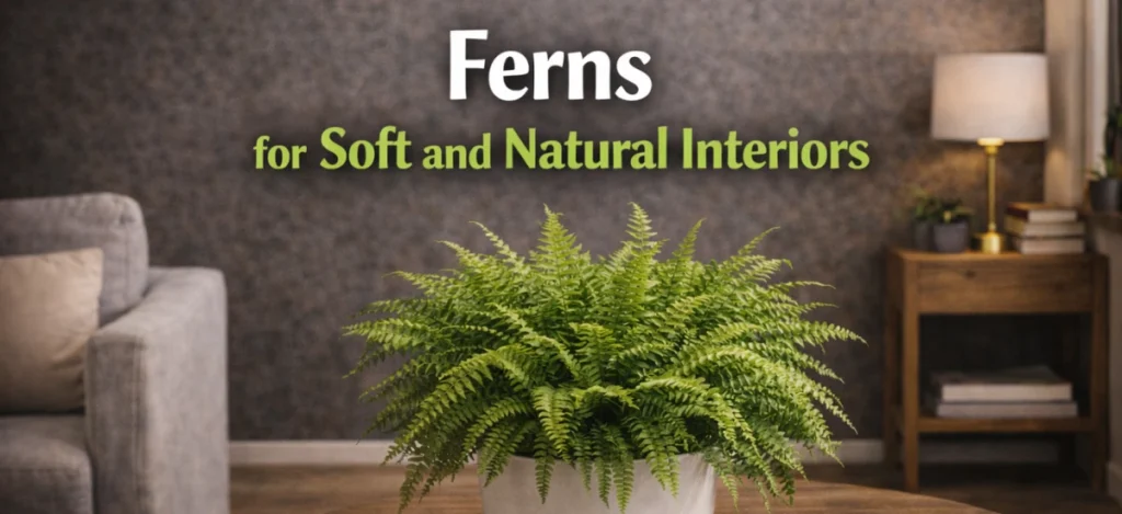 Fern plants for soft and natural indoor interiors