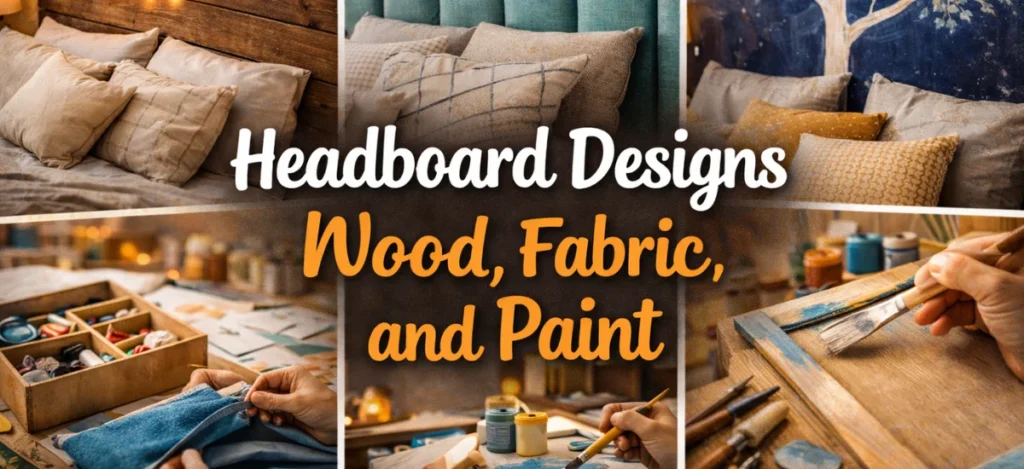 DIY Headboard Designs Using Wood Fabric and Paint for Bedroom Decor