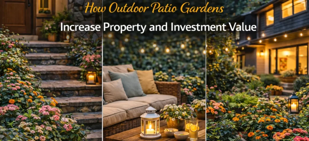 Outdoor patio garden improving property value and investment appeal