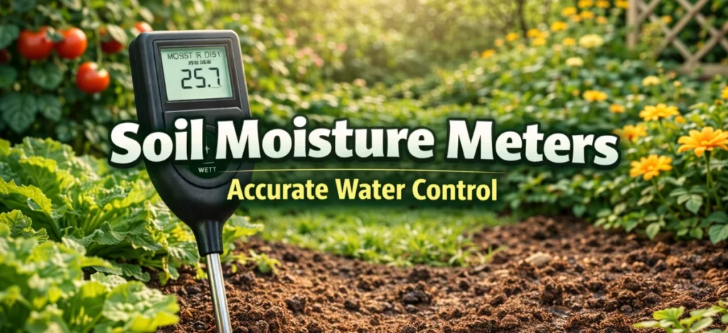 Soil moisture meter for accurate water control in plants and gardens