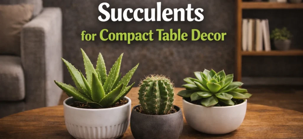 Succulent plants for compact table and desk decor
