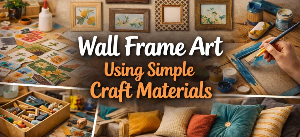 Wall Frame Art Using Simple Craft Materials for Budget Home Decoration