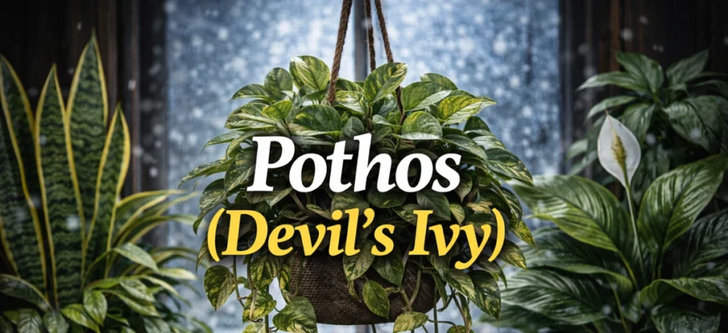 Pothos devil’s ivy winter indoor plant