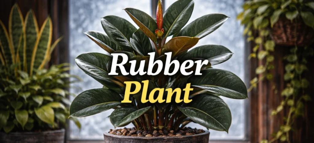 Rubber plant winter indoor home décor plant