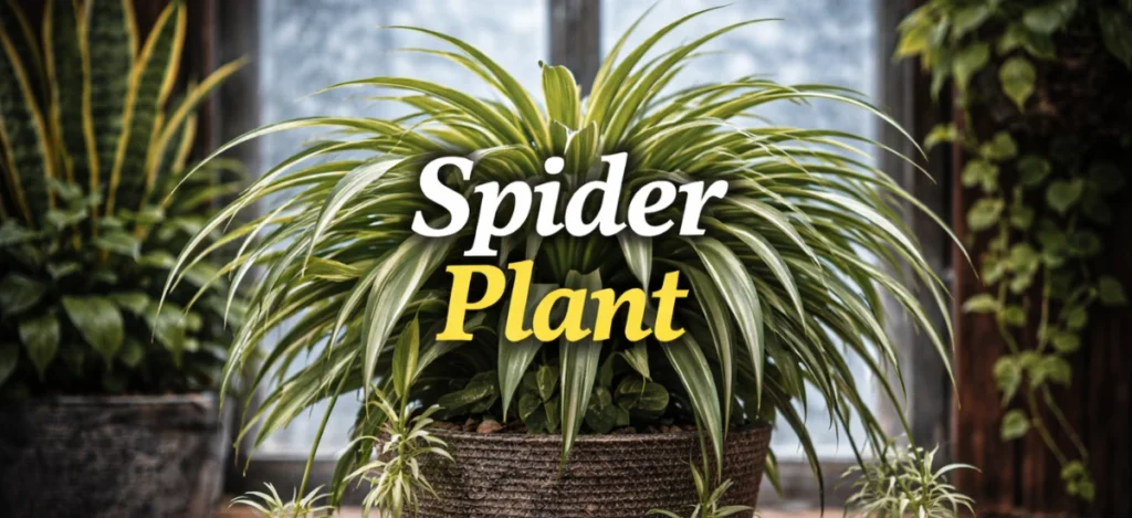 Spider plant easy-care winter indoor plant