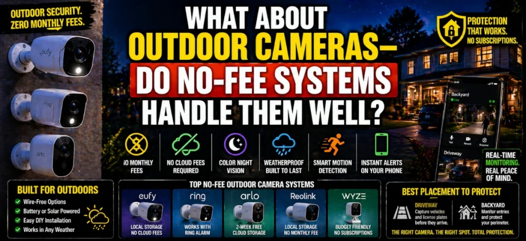 Outdoor Camera Support in No-Fee DIY Security Systems